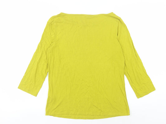 Hobbs Women's Green Boat Neck 3/4 Sleeve Top
