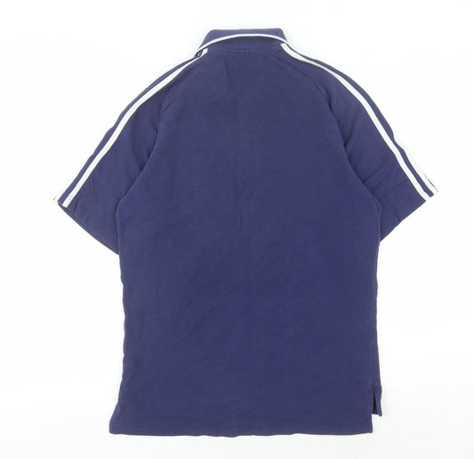 Adidas Men's Blue Polo Shirt, L, Sports Theme, Cotton