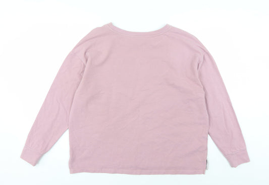 Laura Ashley Women's Pink Floral Pullover Sweatshirt Size 14