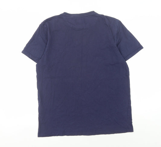 Lyle & Scott Men's Blue Crew Neck T-Shirt, Size L