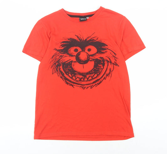 Disney Unisex Red Cartoon T-Shirt Medium