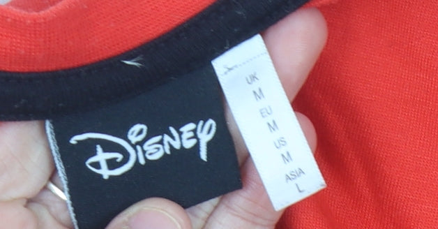 Disney Unisex Red Cartoon T-Shirt Medium