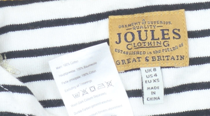 Joules Women's Multicoloured Stripe T-Shirt, 2XS, Boat Neck
