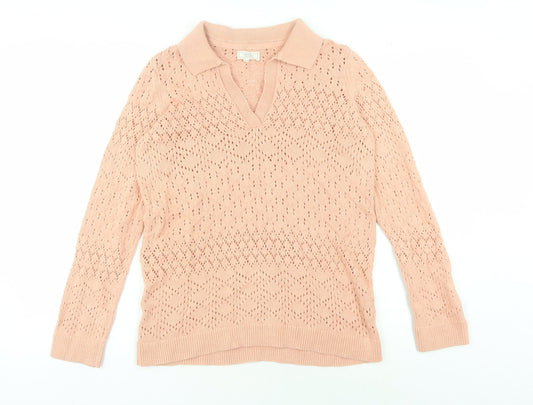 Fat Face Women’s Pink Collared Pullover Jumper Size 10