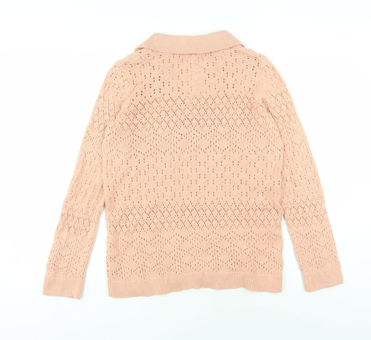 Fat Face Women’s Pink Collared Pullover Jumper Size 10