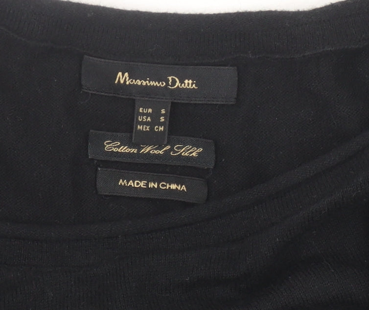 Massimo Dutti Women's Black Pullover Crew Neck S