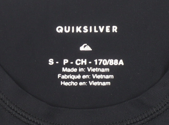 Quiksilver Men's Black T-Shirt, Size S, Solid Pullover