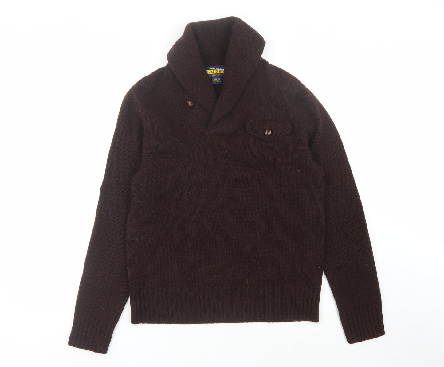 Ralph Lauren Men's Brown Wool Pullover Jumper S