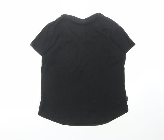 Lonsdale Women’s Black V-Neck T-Shirt, Size 16