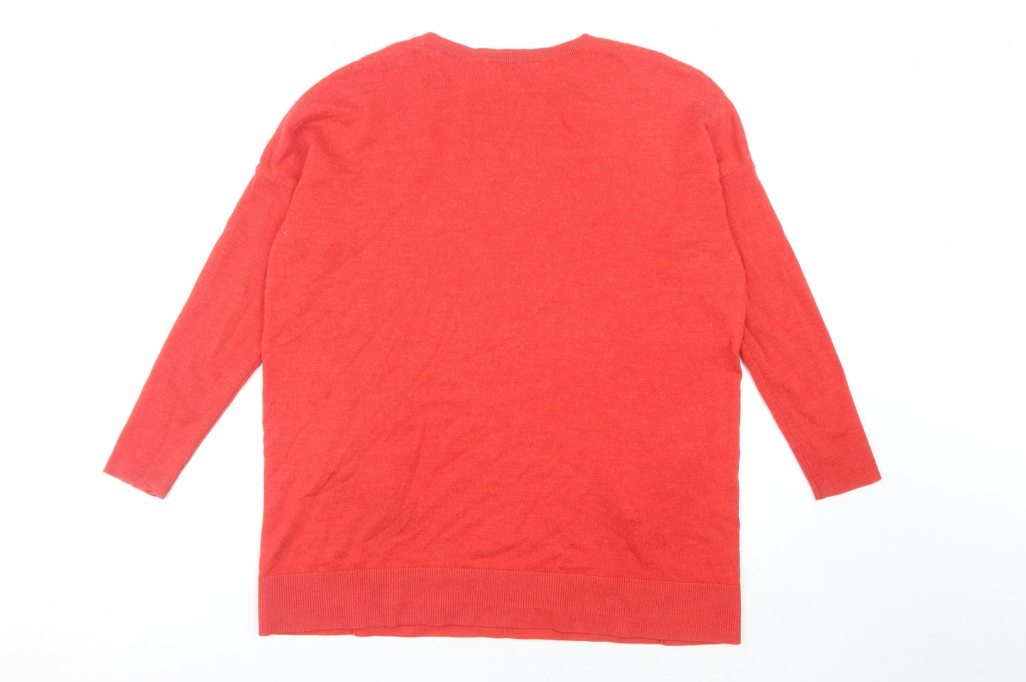 Hobbs Women's Red Merino Wool Pullover Jumper M