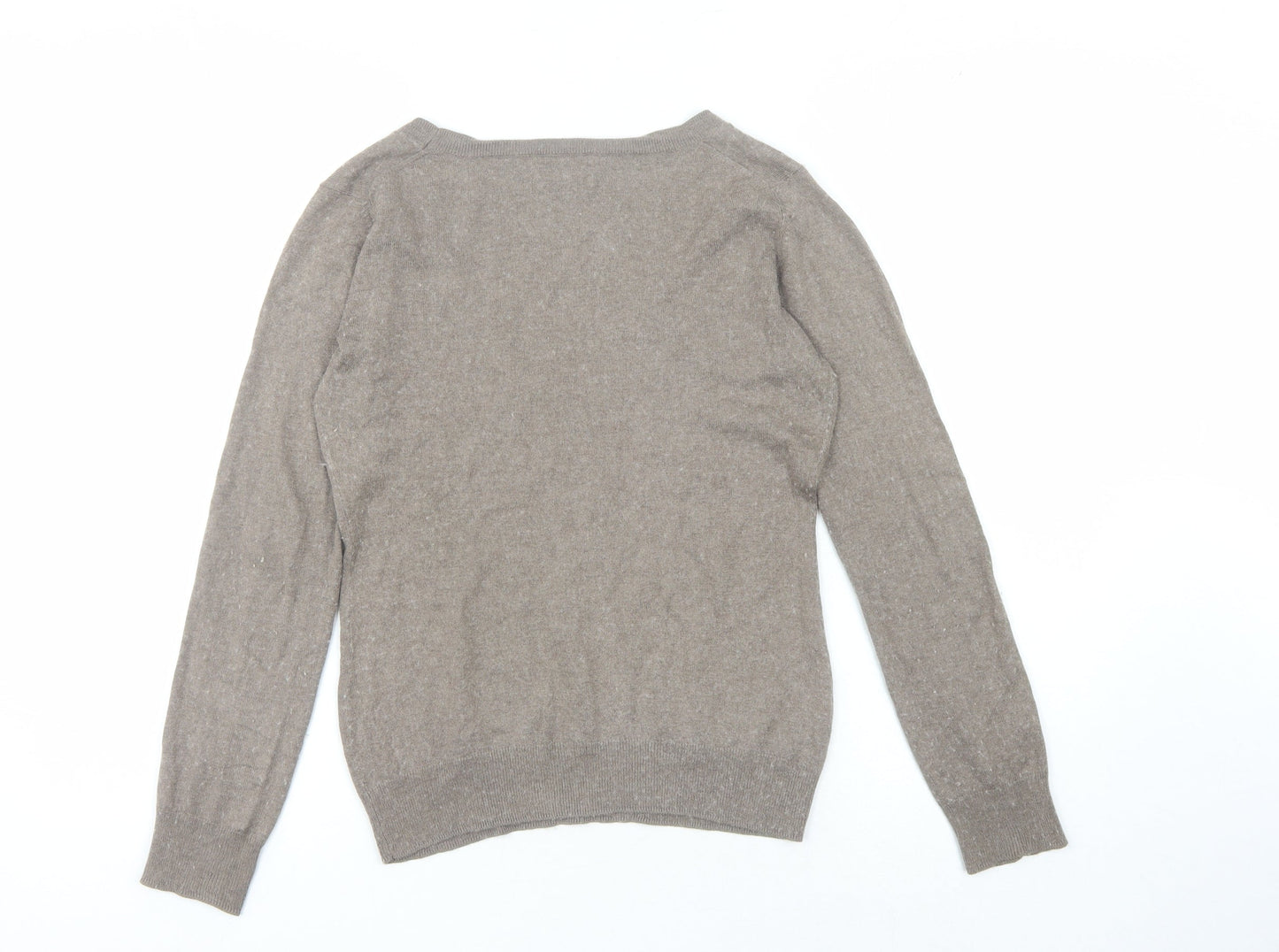 Massimo Dutti Women's Brown Silk Cashmere Pullover Jumper