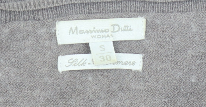 Massimo Dutti Women's Brown Silk Cashmere Pullover Jumper