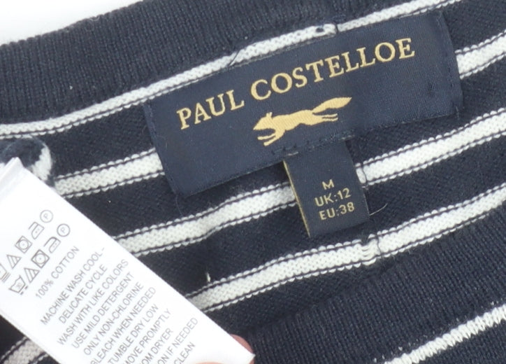 Paul Costelloe Women’s Blue Striped Pullover Jumper, M