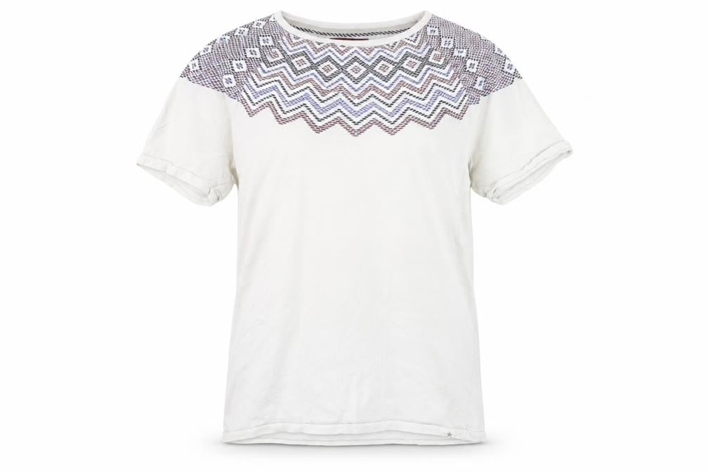 SC&CO Men's White Geometric Cotton T-Shirt, M