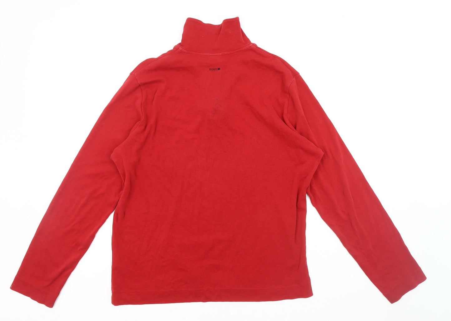 Hugo Boss Men's Red XL 1/4 Zip Sweatshirt
