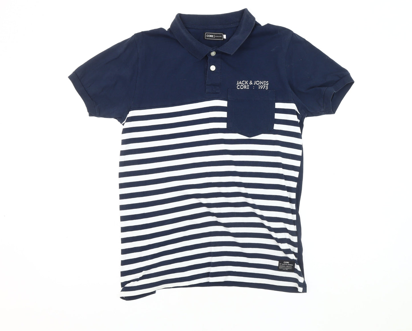 Jack & Jones Men’s Blue Striped Polo, Size M
