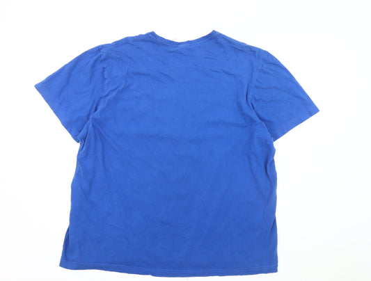 Adidas Men's Blue Graphic Print T-Shirt Size XL