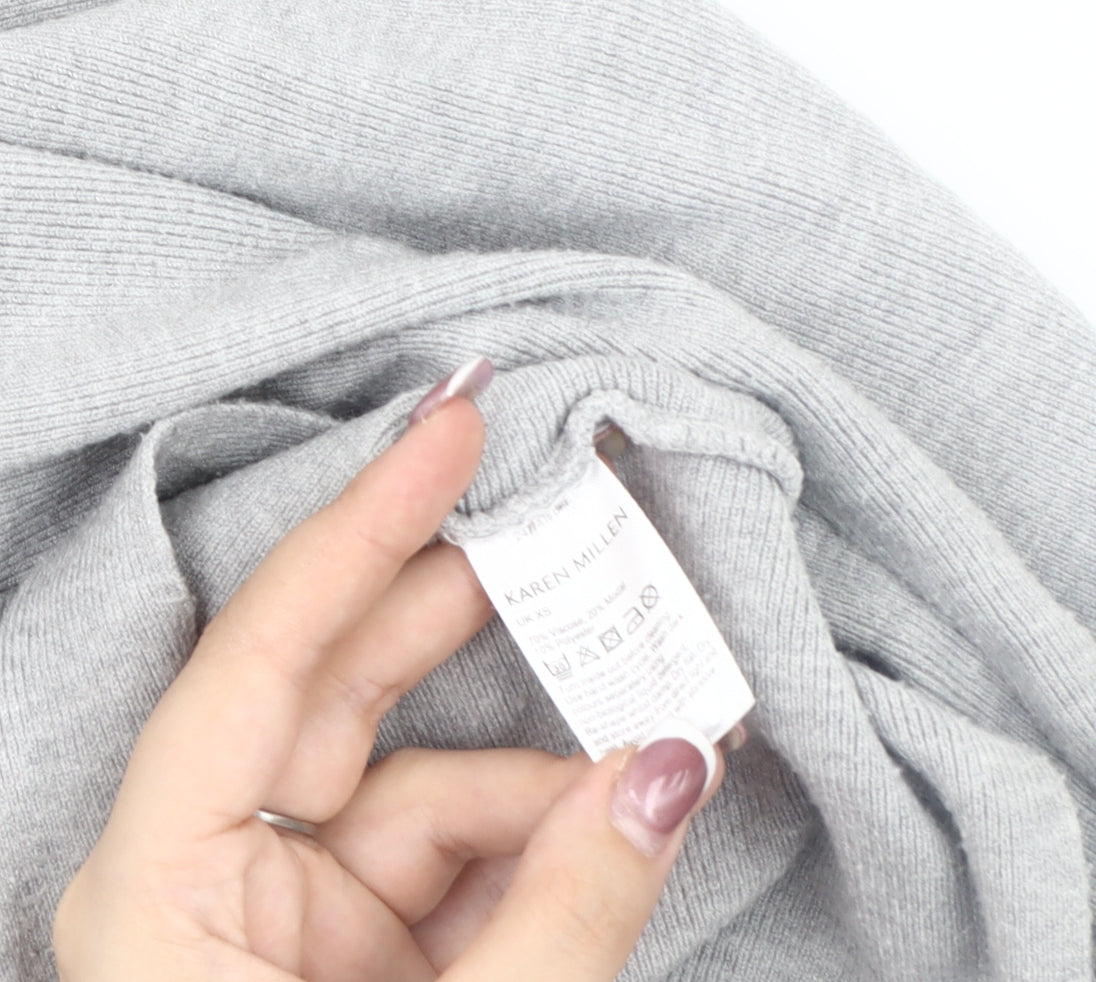 Karen Millen Women's Grey Boat Neck Pullover Jumper XS