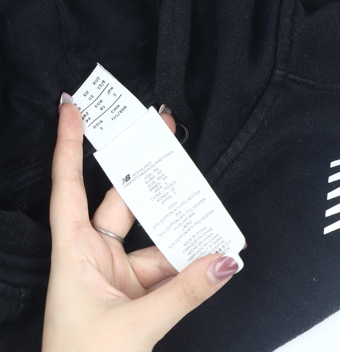 New Balance Men's XS Black Pullover Logo Hoodie
