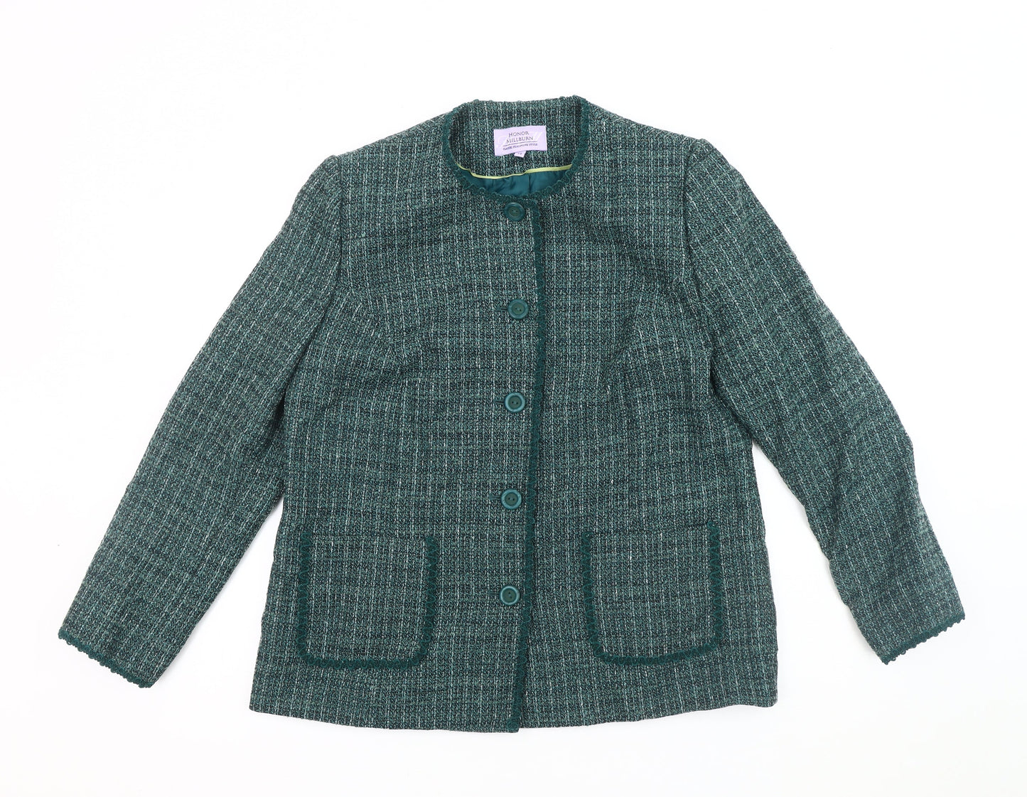 Honor Millburn Women's Green Tweed Jacket, Size 14