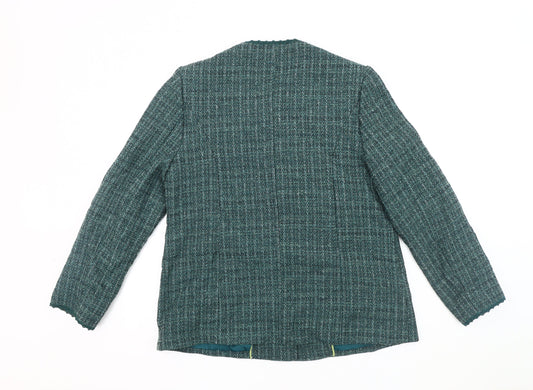 Honor Millburn Women's Green Tweed Jacket, Size 14