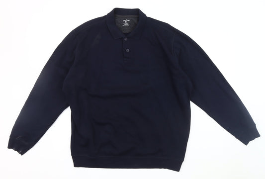 James Pringle Men's Black Long Sleeve Collared Sweatshirt XL