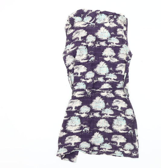 White Stuff Women's Purple Floral Blouse Size 10