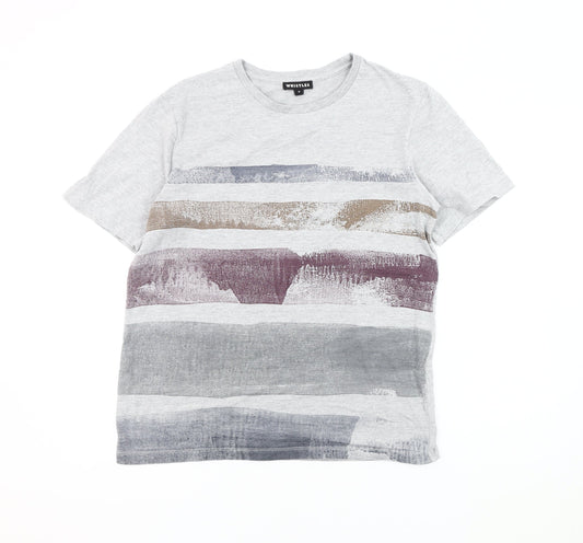 Whistles Men's Grey Graphic Print T-Shirt M