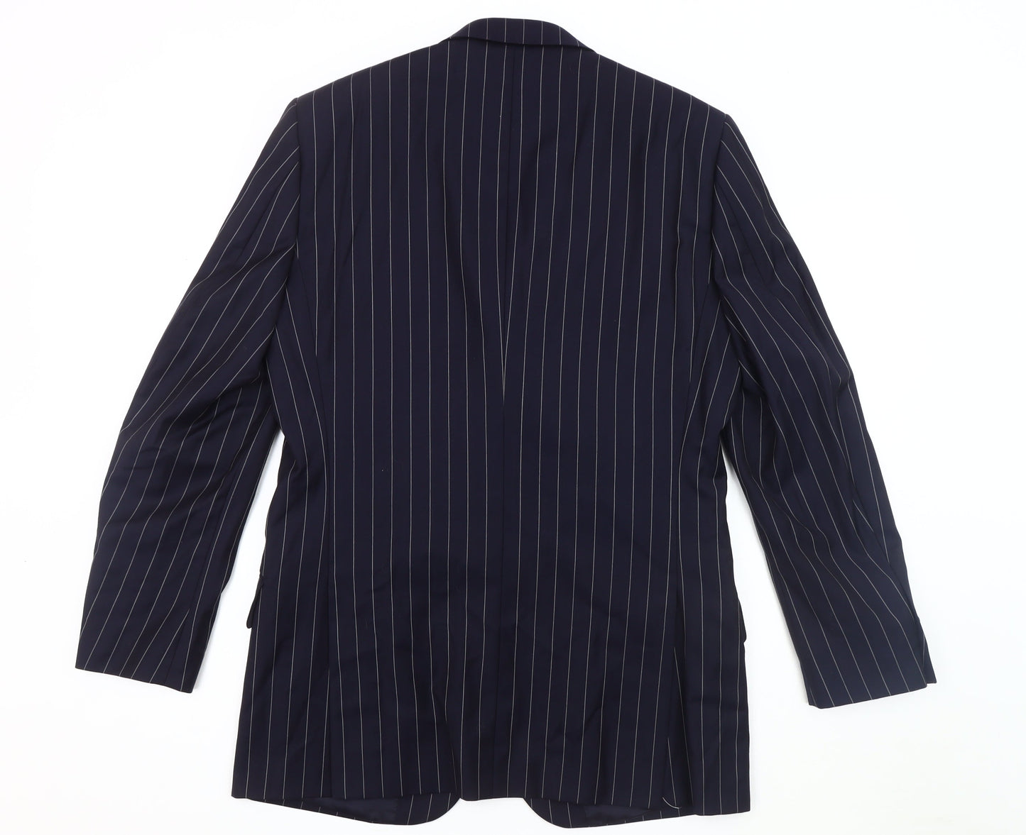 T.M. Lewin Men's Blue Striped Blazer 40L Classic