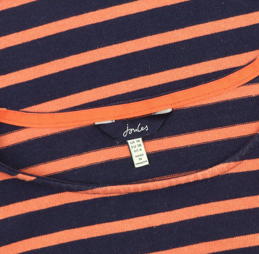 Joules Women's Multicoloured Striped T-Shirt, Size 10, Cotton
