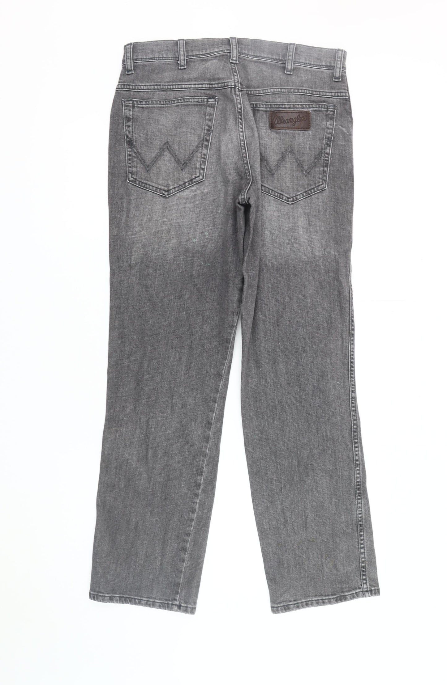 Wrangler Men's Grey Straight Jeans, Size 32, Regular Fit
