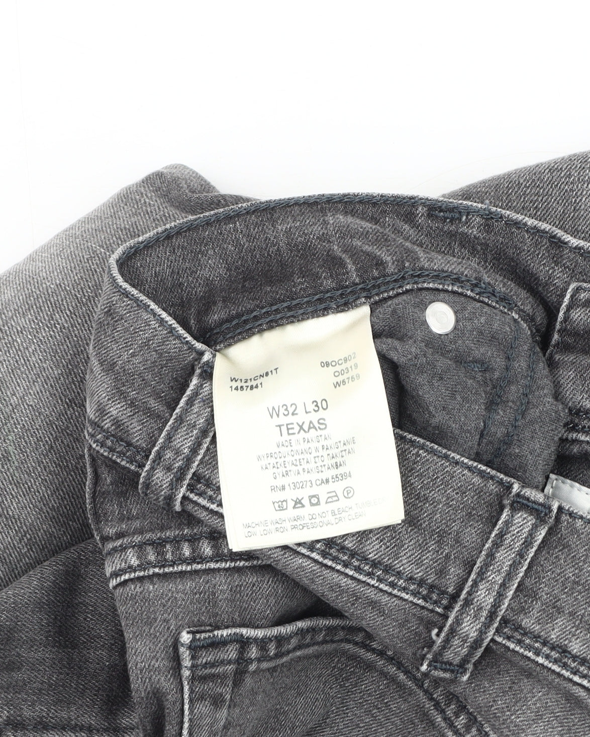 Wrangler Men's Grey Straight Jeans, Size 32, Regular Fit