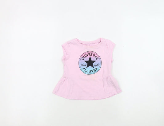 Converse Girls Pink Graphic T-Shirt, 24 Months