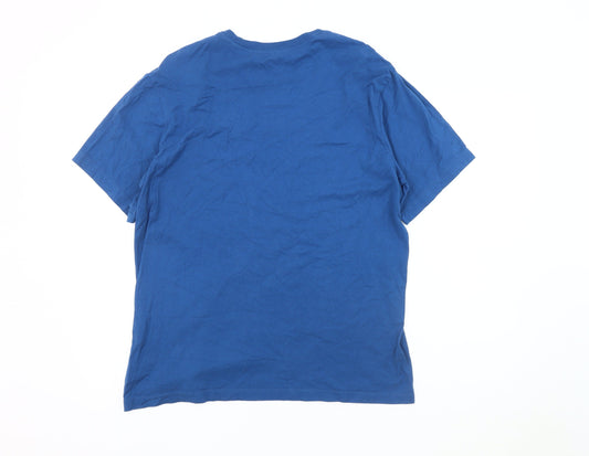 Nike Men Blue Medium Crew Neck T-Shirt