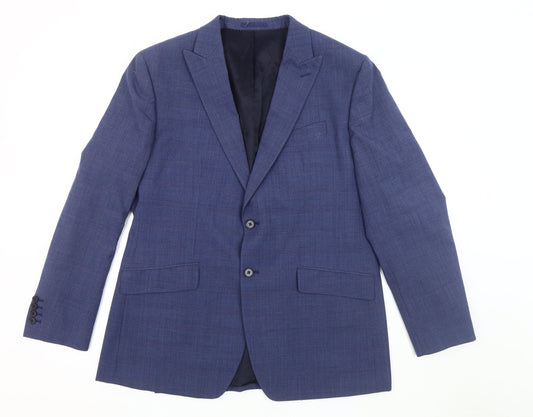 Charles Tyrwhitt Men's Blue Check Blazer, Slim Fit 44R
