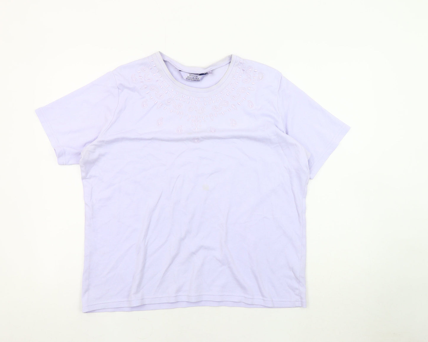Honor Millburn Women's Purple Embroidered T-Shirt 22-24