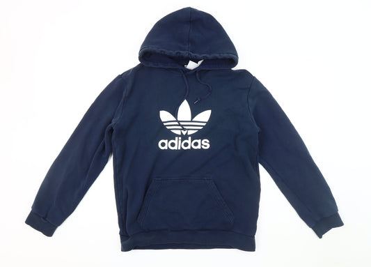 Adidas Blue Pullover Hoodie Men’s M Logo Fleece
