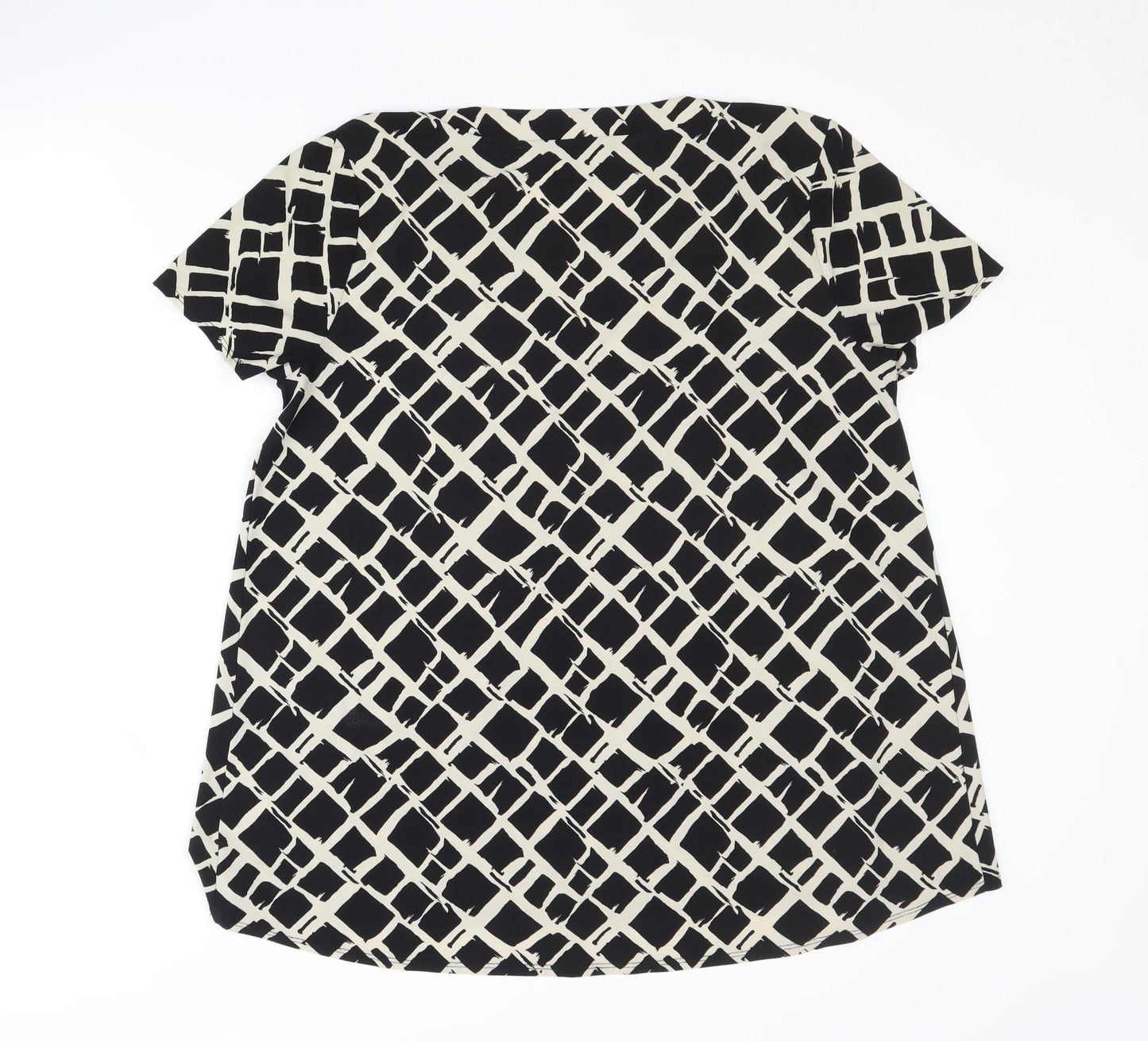 Anne Klein Women's Black Geometric T-Shirt L