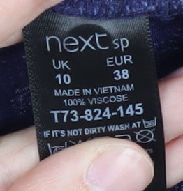 Next Women's Purple Long Sleeve Dress - Size 10