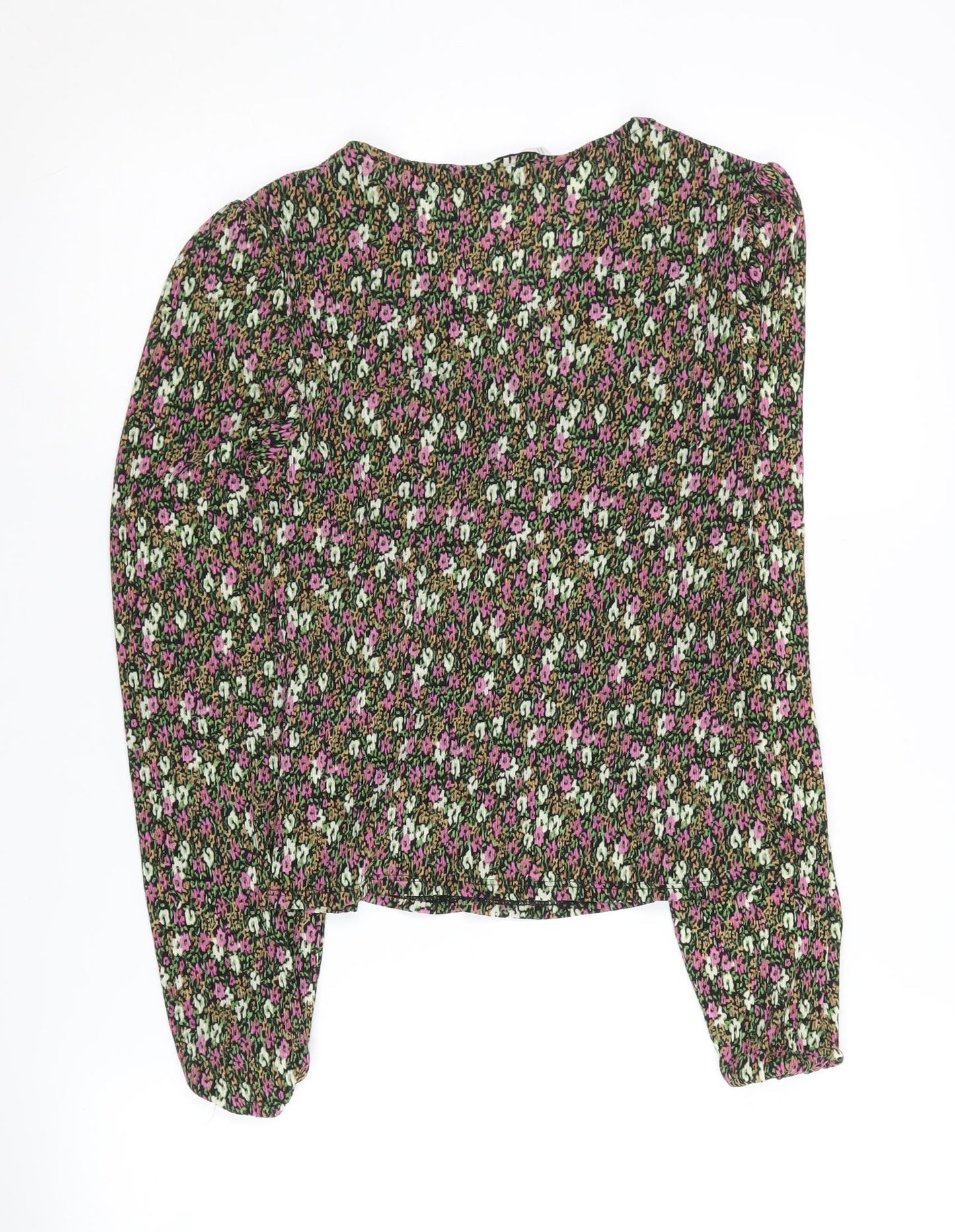 MNG Women's Multicoloured Floral Top, Size 12, Long Sleeve
