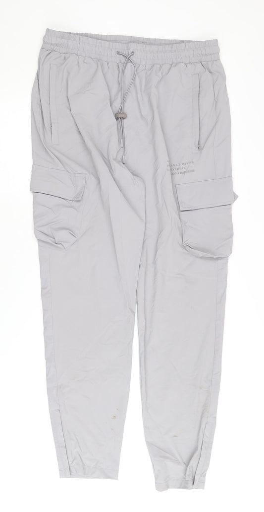 Man Men's Grey Jogger Trousers XL with Pockets