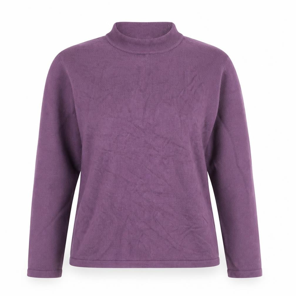 Marks and Spencer Women's Purple Mock Neck Jumper Size 14
