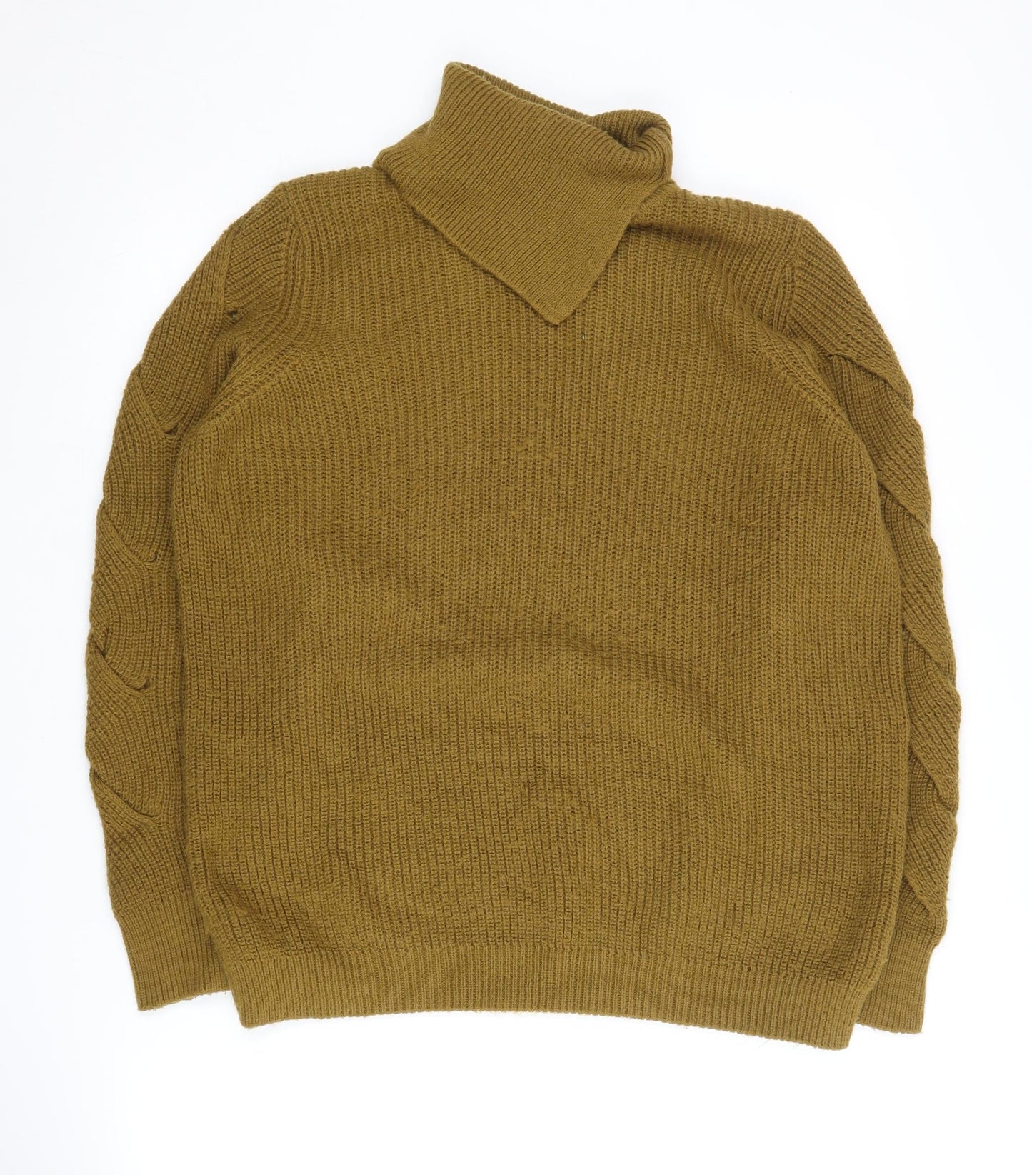 Marks and Spencer Women's Brown Roll Neck Jumper Size 14