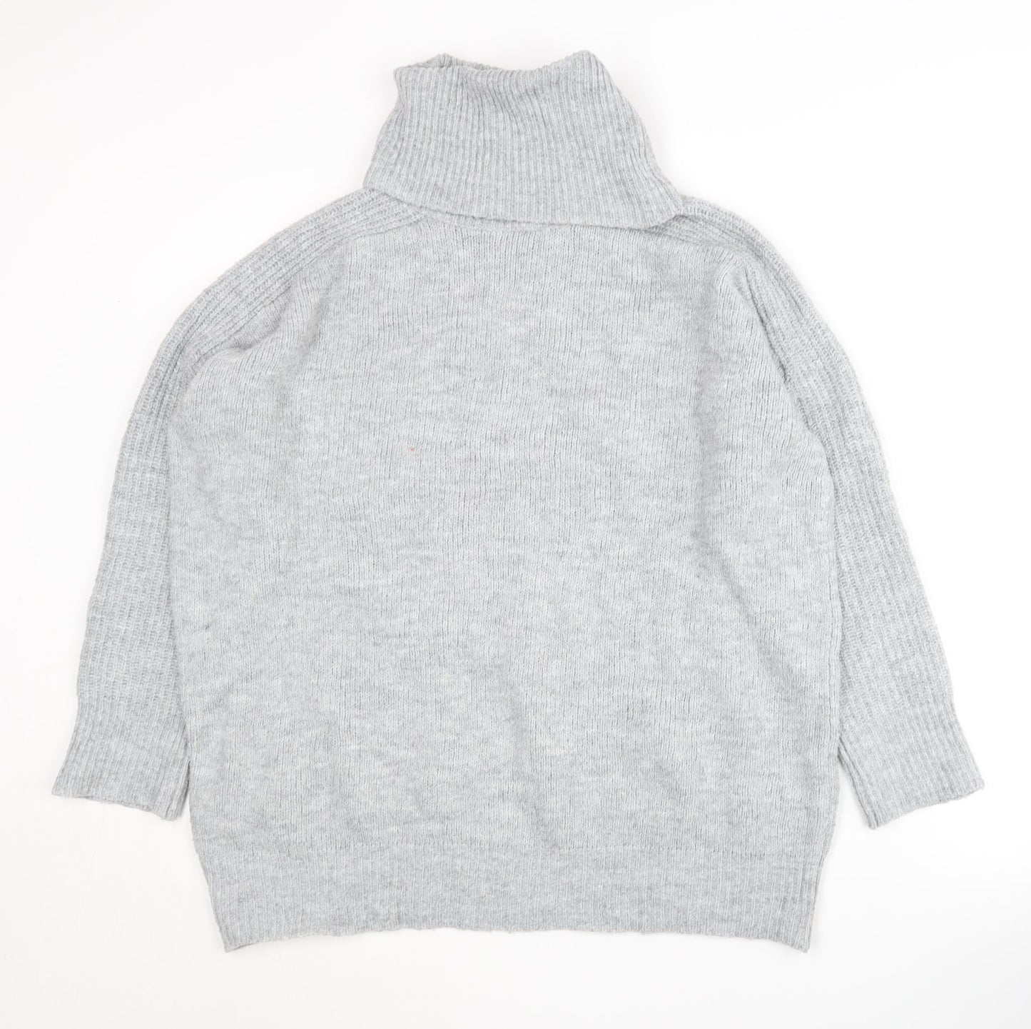 MNG Women's Grey Roll Neck Pullover Jumper Size M