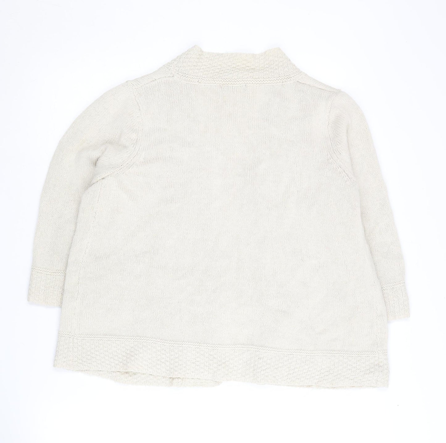 Bm Women's Beige Knit Open Front Cardigan - Medium
