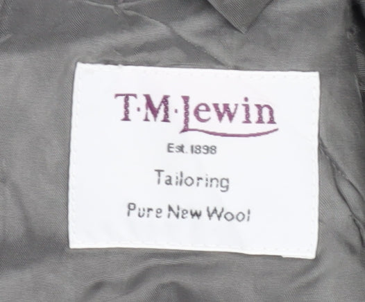 T.M. Lewin Men's Grey Wool Blazer Jacket 38S