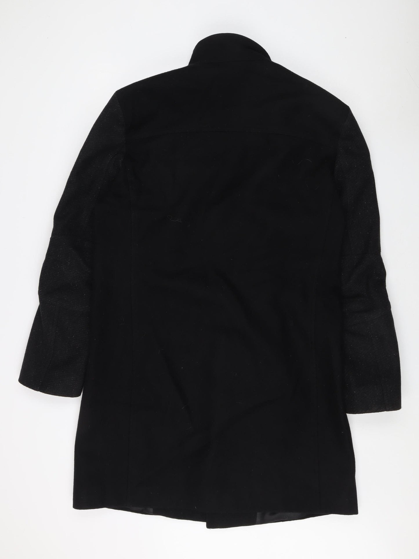 River Island Men's Black Mid-Length Wool Coat