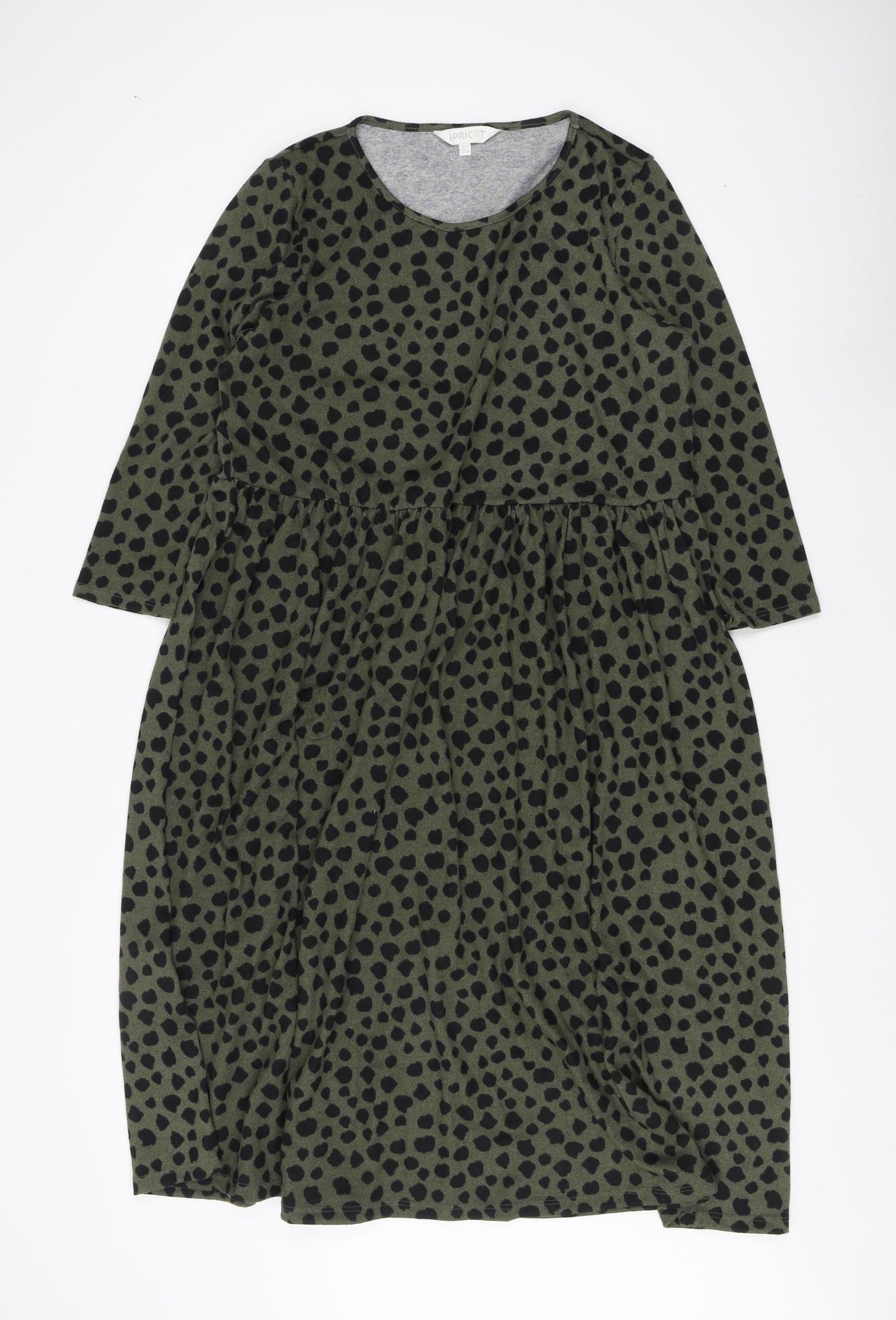 Apricot Women's Green Animal Print Dress Size 14