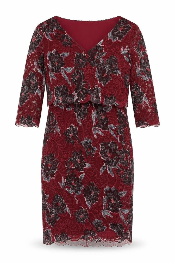 Marks and Spencer Women’s Red Floral Sheath Dress Size 14