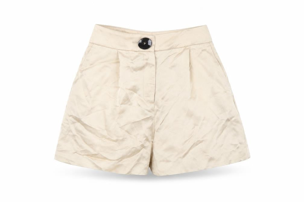 Zara Women's Beige Chino Shorts - XS, High Rise, Button
